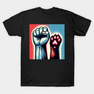Paws and Protest: United Strength Illustration T-Shirt